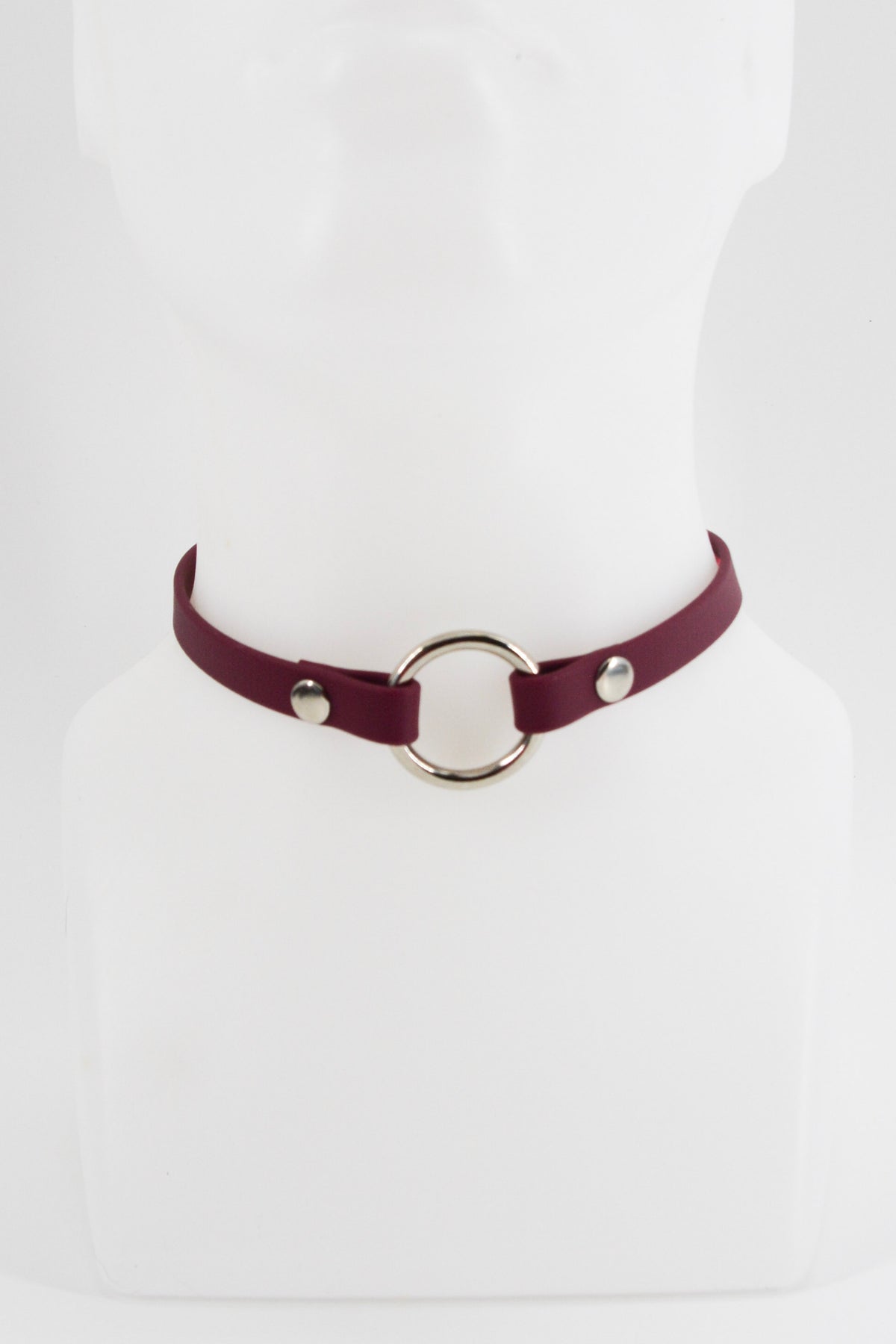 Mini 1/2 Inch Wine Red O Ring Collar