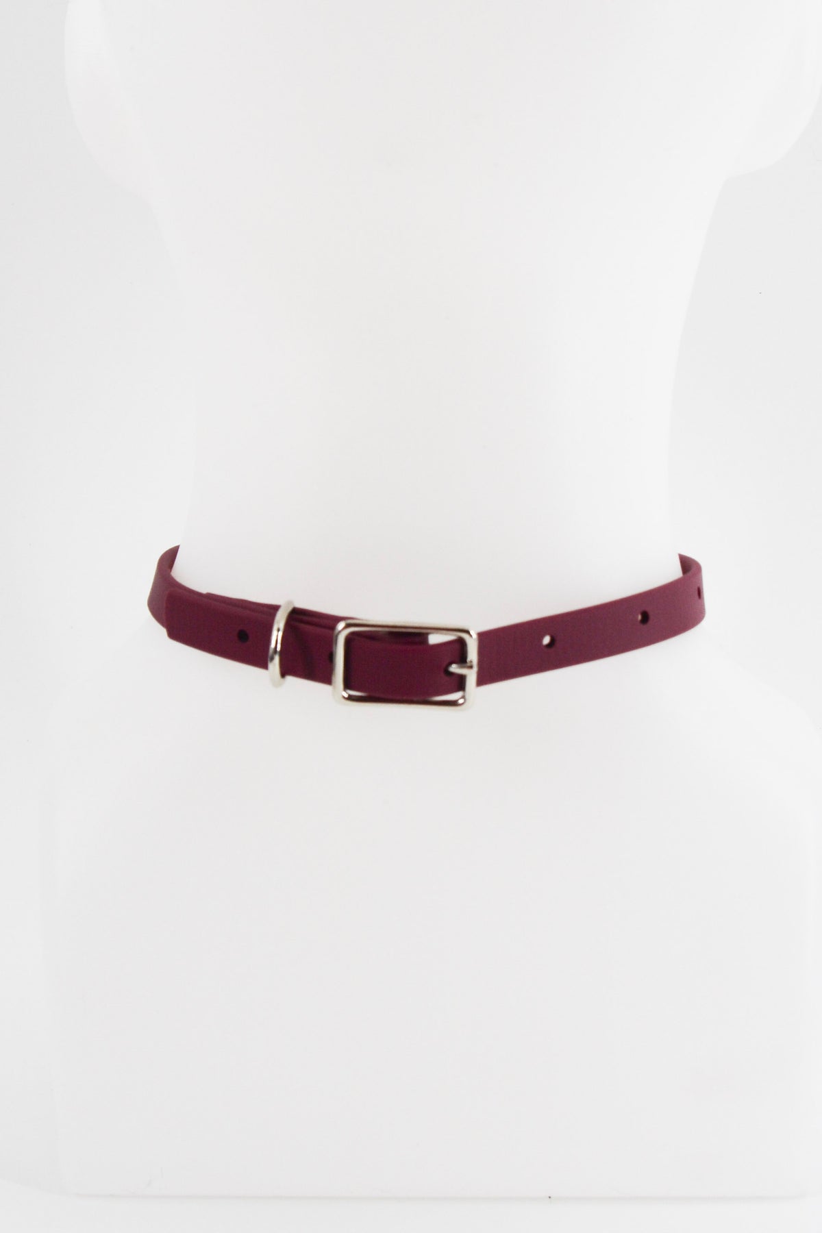 Mini 1/2 Inch Wine Red O Ring Collar