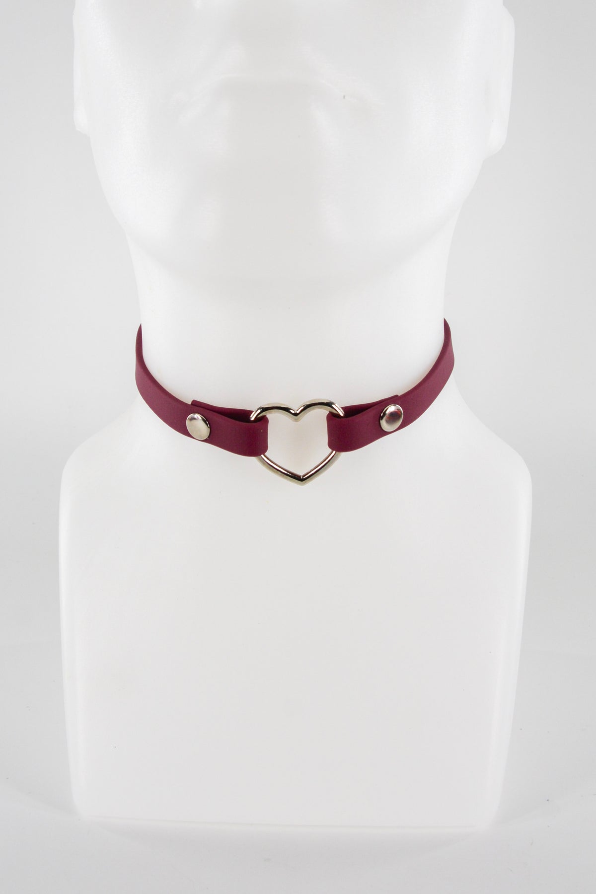 Mini 1/2 Inch Wine Red Heart Collar