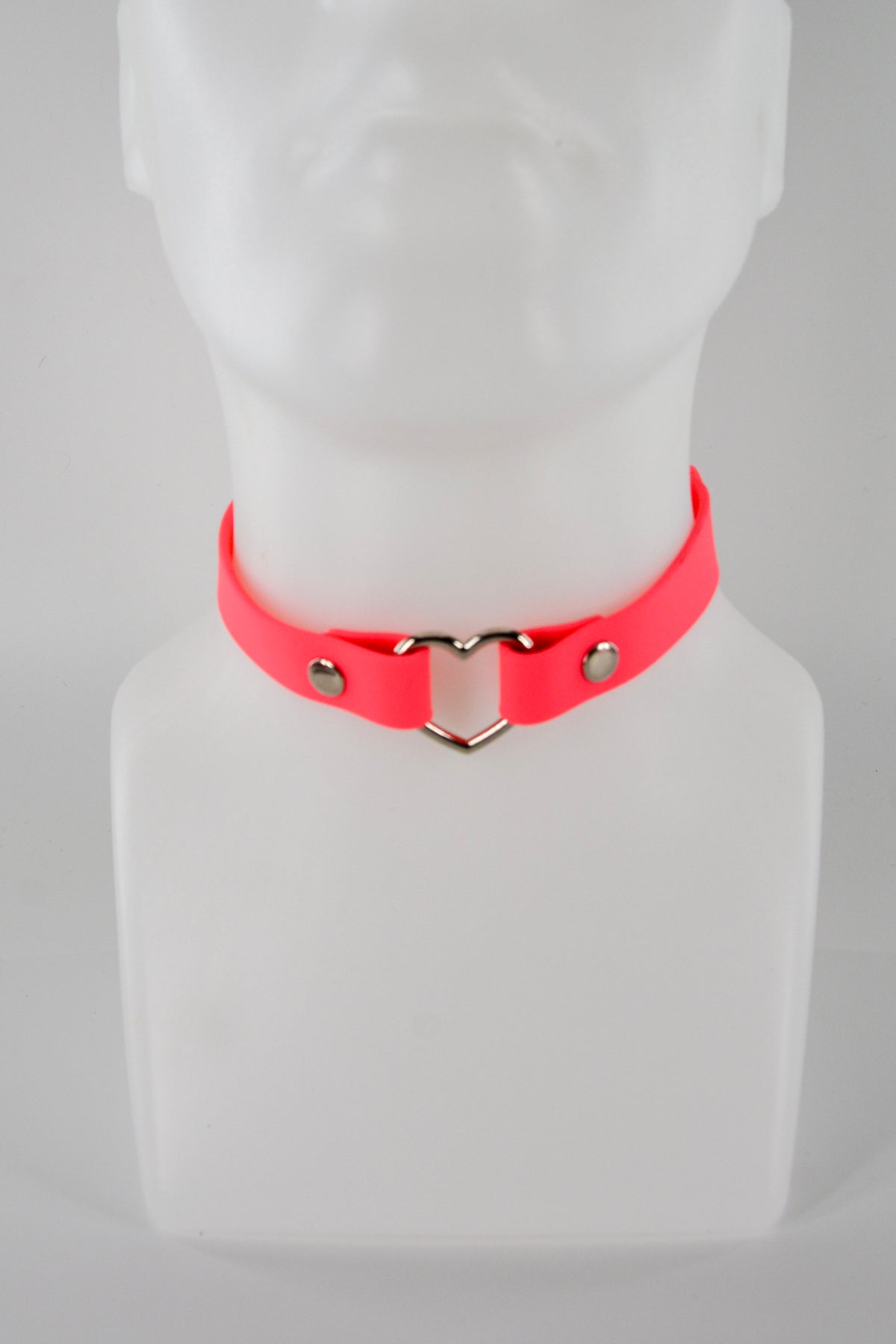 3/4 Inch Neon Pink Heart Collar