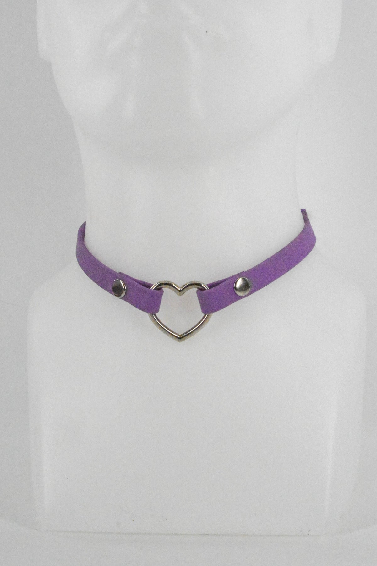 Mini 1/2 Inch Amethyst Heart Collar