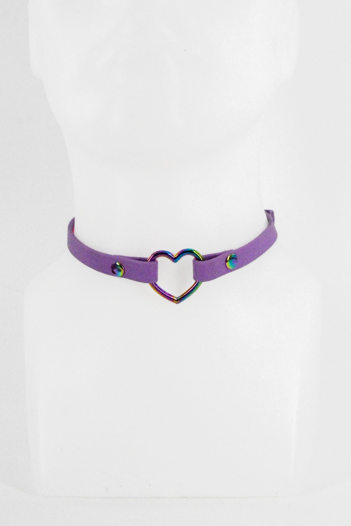 Mini 1/2 Inch Amethyst Heart Collar