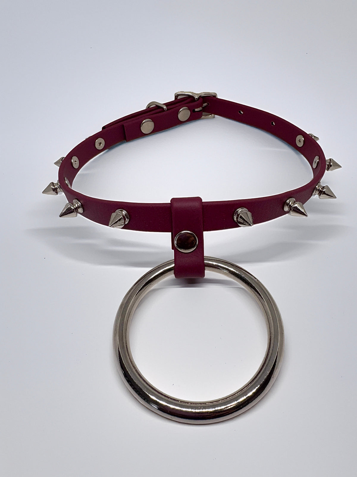 Wine Red Spike Collar