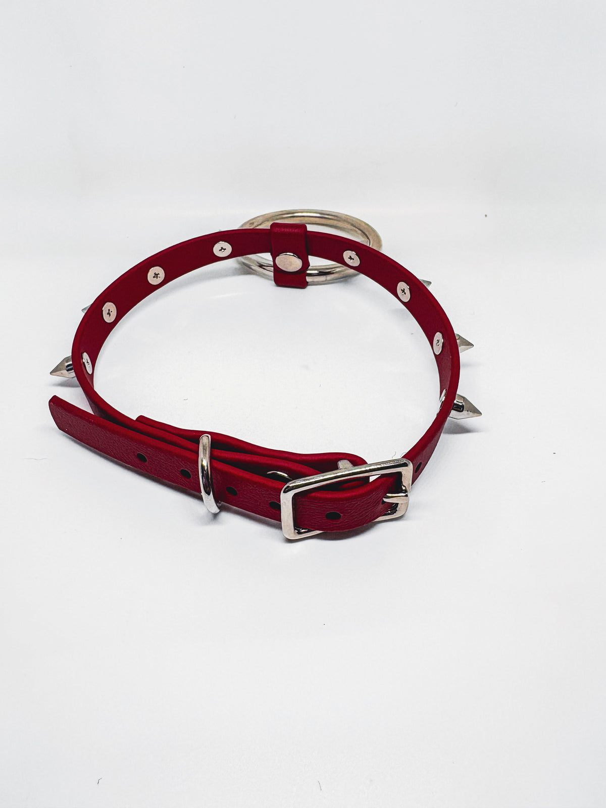 Cherry Red Spike Collar